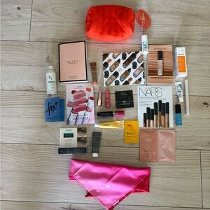 24 Piece Makeup and Skincare Trial Size Gift Set With Makeup Bag
